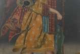 Escola Cusquenha (1538), Arcanjo - Óleo sobre tela. Pequenas falhas na tinta.