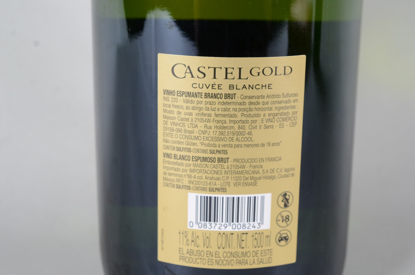 Garrafa de espumante frances "Castel Gold", brut, cuvée blanche... - foto 5 de 7