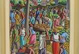 Carlos Costa, Feira livre - Óleo sobre tela - datado 1996.