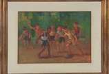 MENASE WAIDERGORN(1927), Futebol e Crianças - Óleo sobre tela.