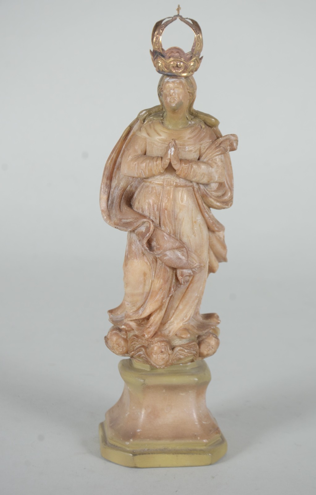 Nossa Senhora - Imagem de pedra sabão com coroa de ouro baixo. Com... - foto 2 de 10
