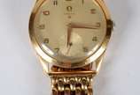 Omega (1848),  - Relógio Omega de pulso com caixa e pulseira de ouro 18 k. (Por motivos de segurança a peça não se encontra na loja).<br><br>