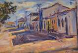 Sérgio Telles (1936-2022), Casário - Óleo sobre madeira.