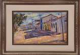 Sérgio Telles (1936-2022), Casário - Óleo sobre madeira.