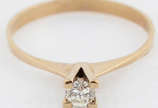 Anel solitário ouro 18 ct. , 0,20 ct. brilhante... - Anel solitário ouro 18 ct. , 0,20 ct. brilhantes, aro 20 - 2 g. 