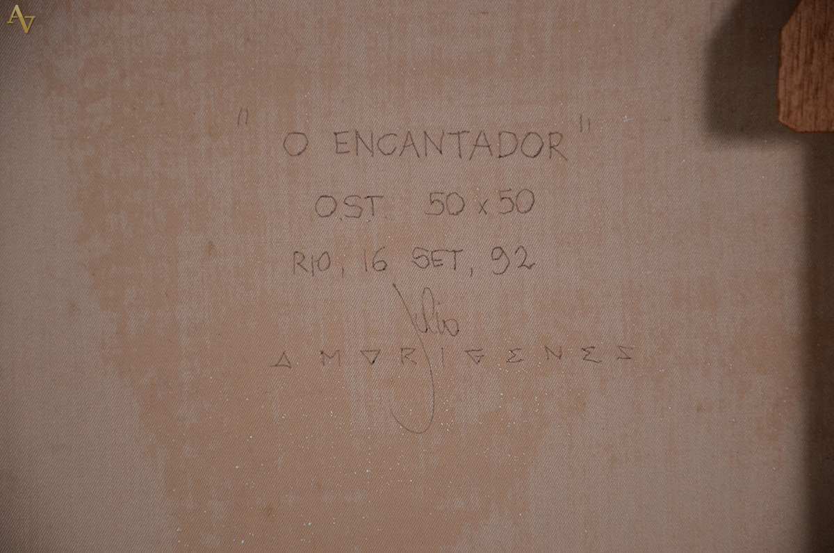 JULIO AMORIGENES - "O Encantador" - ost - 50 x 50 - datado 92 - foto 4 de 4