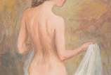 Oscar Palacios (1926-2009), Nú feminino - Óleo sobre eucatex - datado 1992.