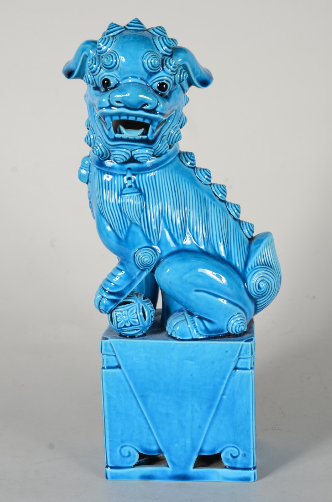 Cão de fó de porcelana azul turquesa. - foto 2 de 7