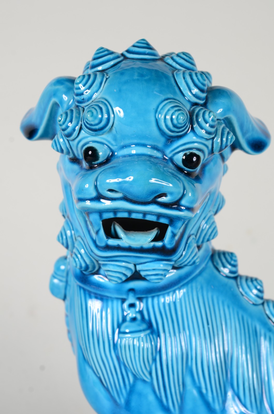 Cão de fó de porcelana azul turquesa. - foto 3 de 7