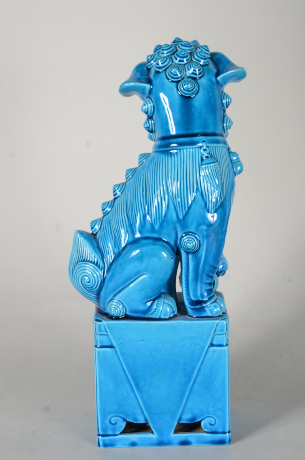 Cão de fó de porcelana azul turquesa. - foto 4 de 7