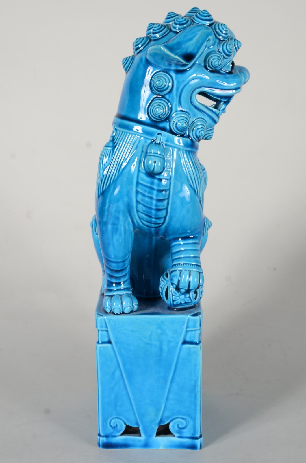 Cão de fó de porcelana azul turquesa. - foto 6 de 7