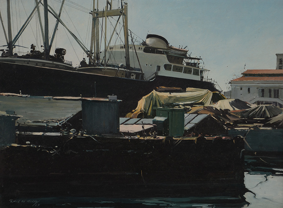RAUL DE MELLO - Marinha - ose - 36 x 46 - datado 79 - foto 2 de 4