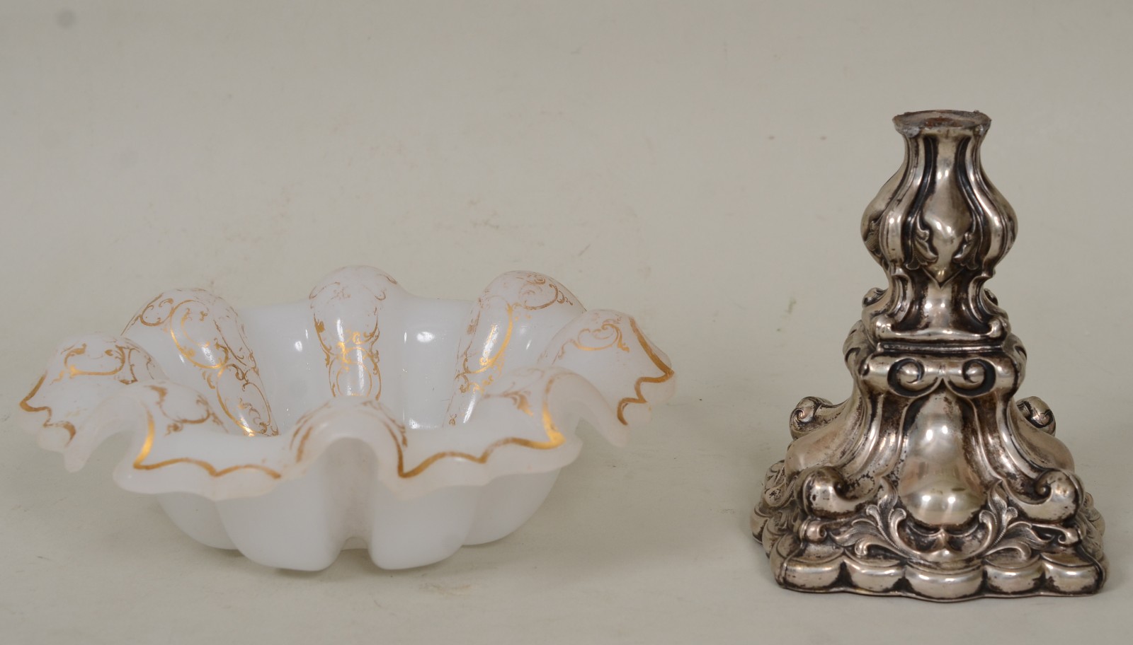 Pequena fruteira com base de prata e bowl de cristal overlay... - foto 5 de 11