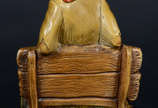 Estatueta de porcelana policromada representand... - Estatueta de porcelana policromada representando "Fiel Companheiro".
