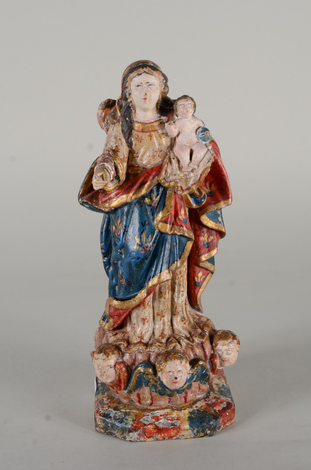 Nossa Senhora da Conceição - Antiga Imagem de pedra sabão e terracota... - foto 1 de 8