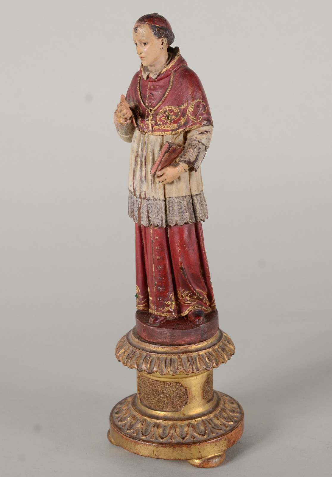 Santo Papa - Antiga imagem de madeira policromada, pedestal entalhado... - foto 3 de 8