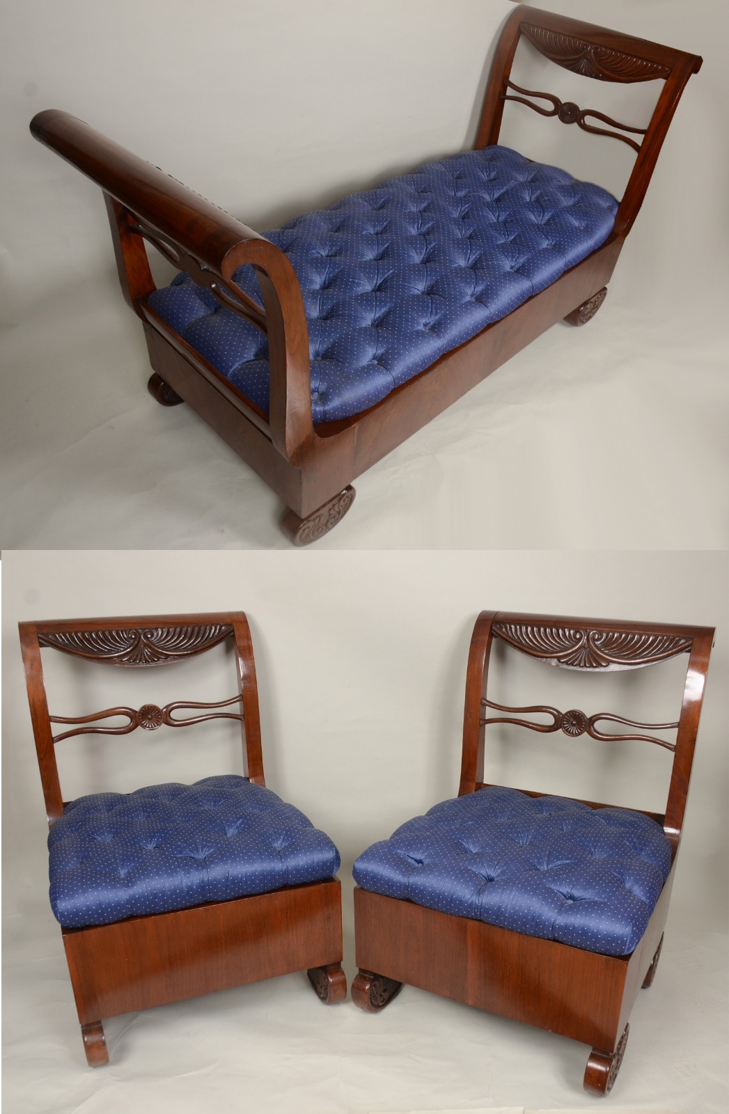 Antigo e elegante conjunto de sofá com duas poltronas, período do... - foto 2 de 10