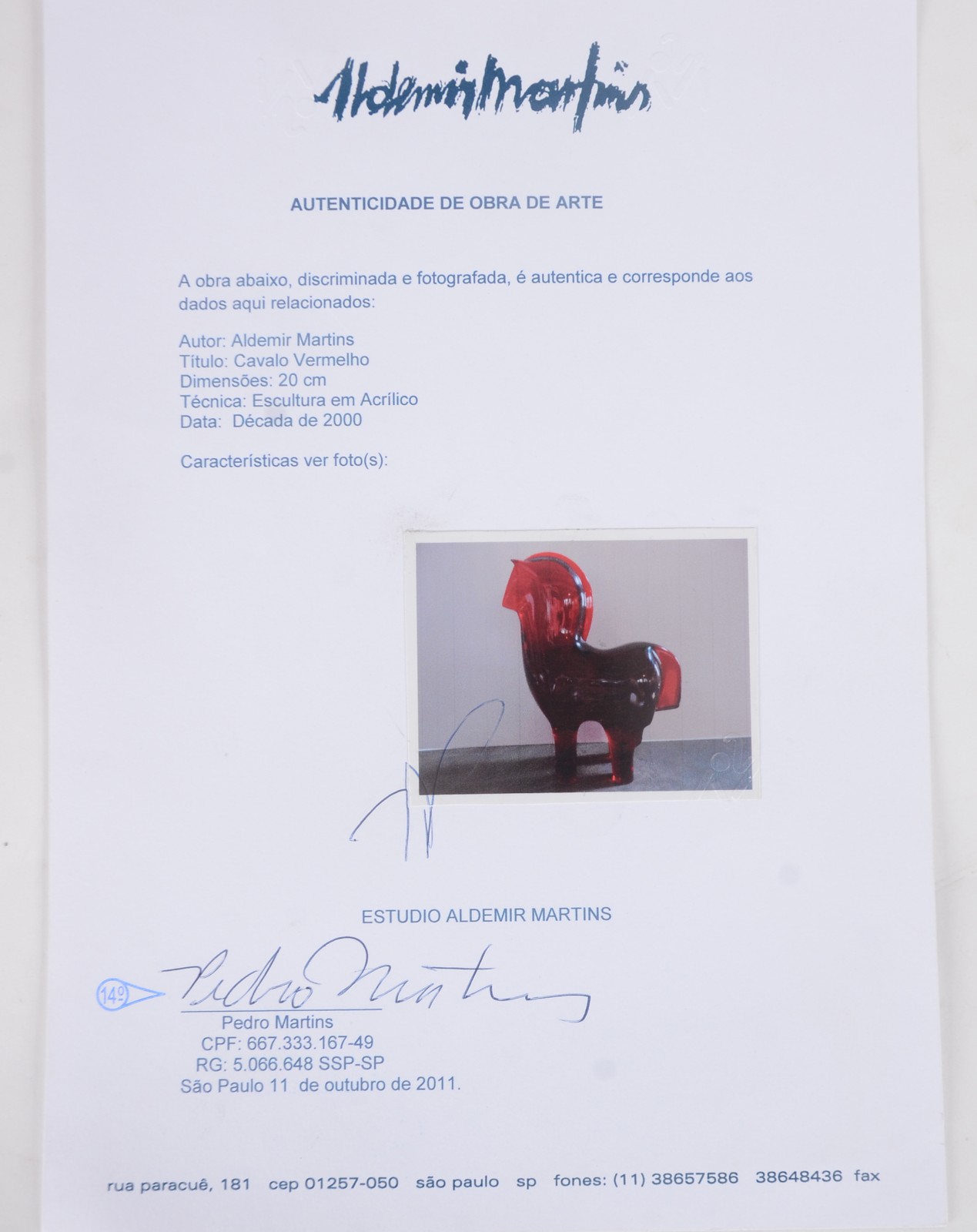 Aldemir Martins (1922-2006), Cavalo Vermelho - foto 8 de 10