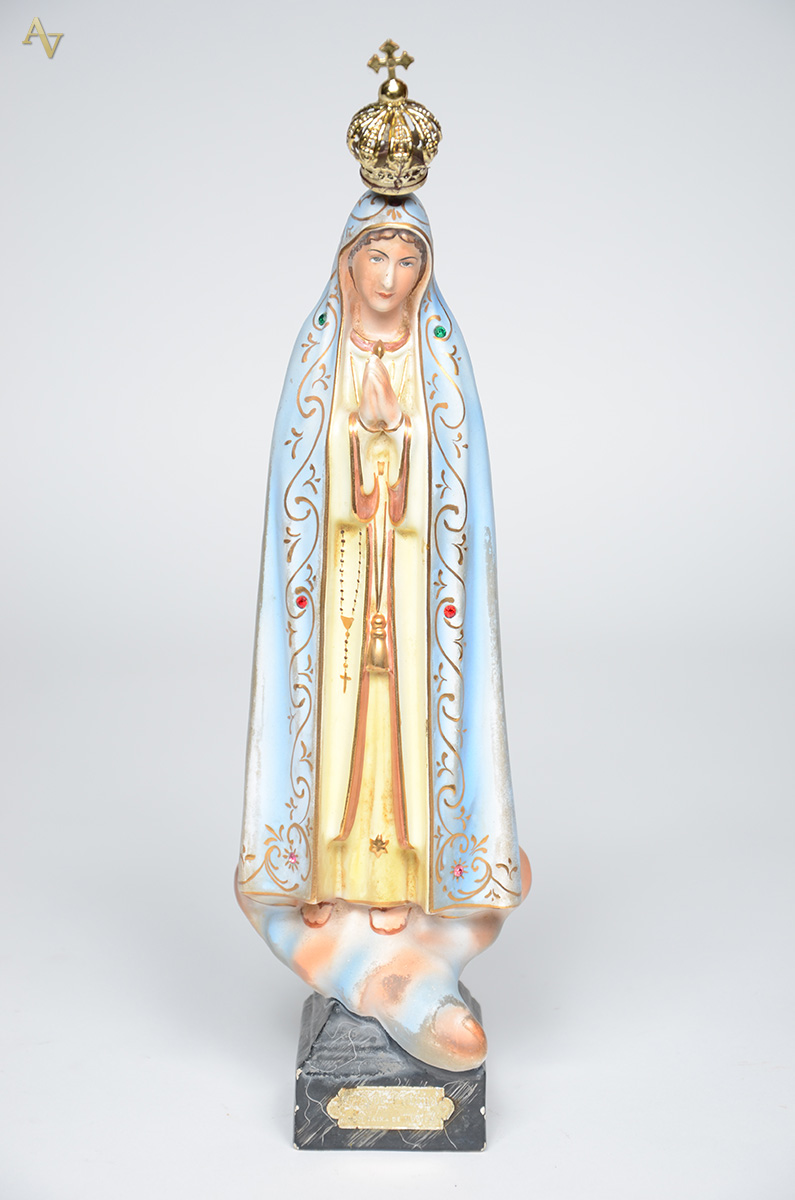 NOSSA SENHORA - Imagem de porcelana com caixa de música. Altura 38 cm. - foto 1 de 4