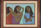 João Quaglia (1928-2014), Três Figuras - Óleo sobre tela.