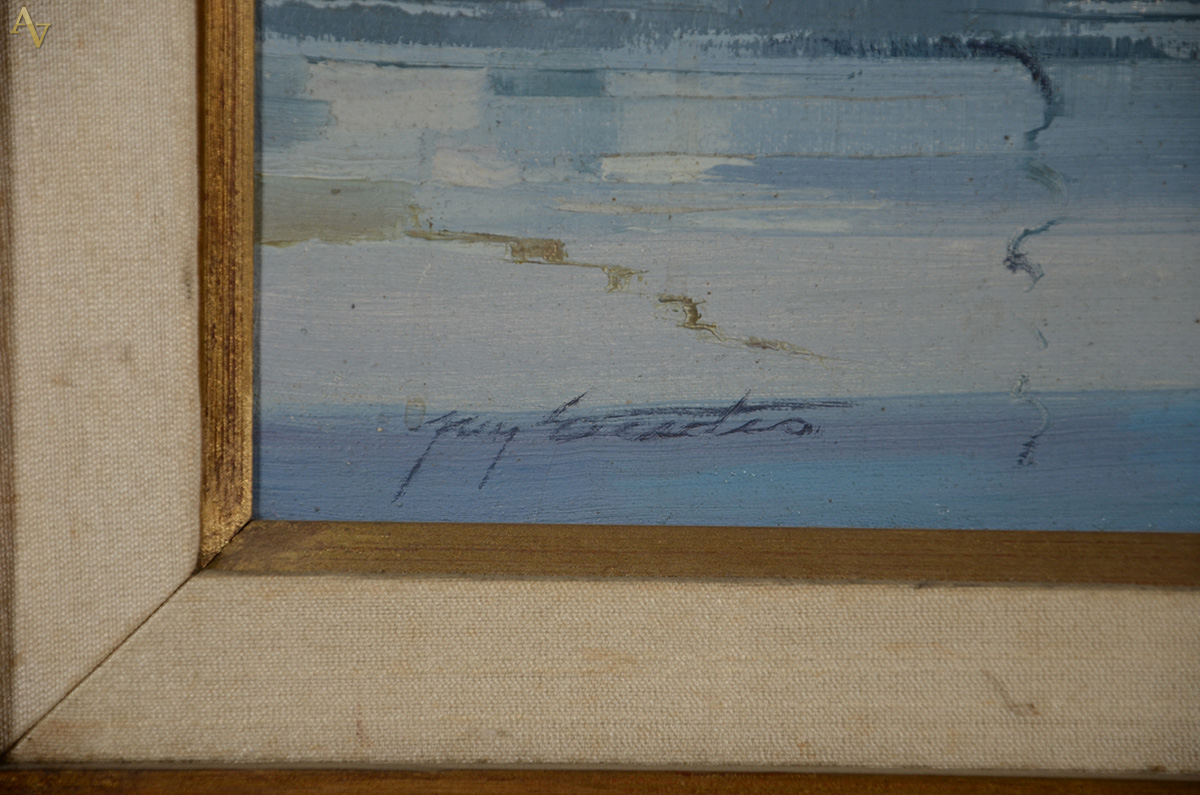 NEY TECIDIO (1929) - Marinha - ost - 46 x 65 - datado 1974 (moldura... - foto 3 de 5