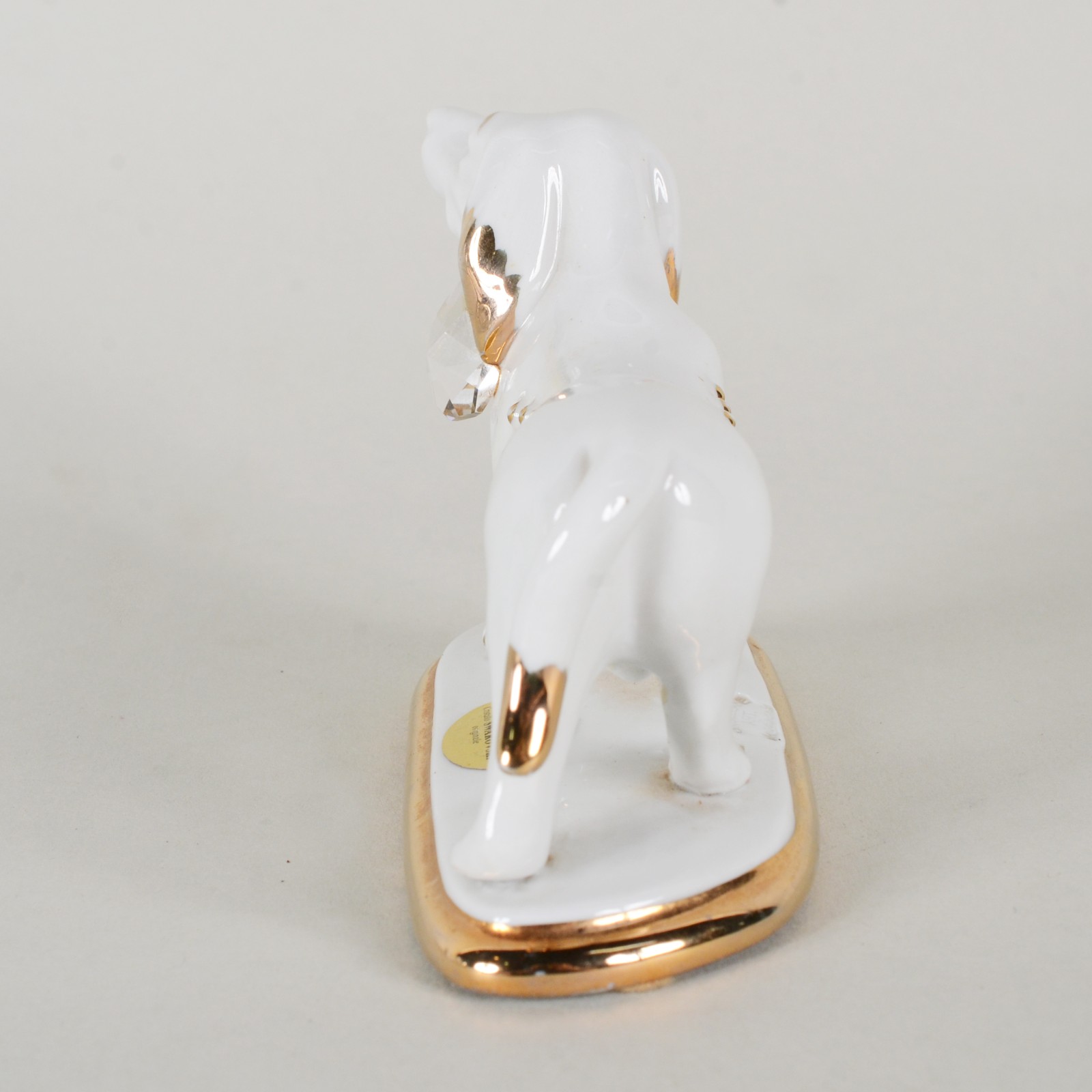 Cachorro de porcelana italiana Capo di Monti com cristal Swarovski. - foto 3 de 9