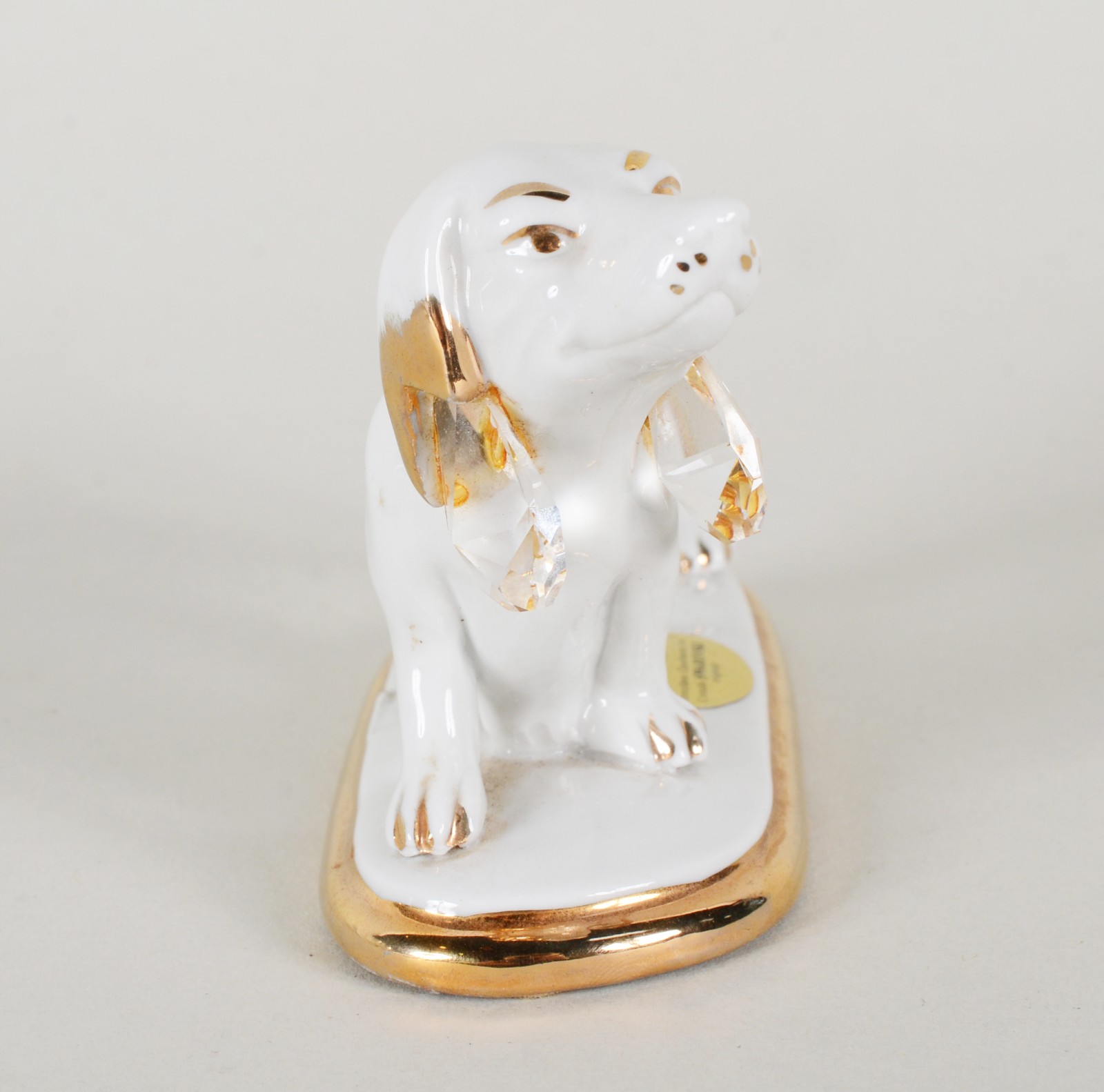 Cachorro de porcelana italiana Capo di Monti com cristal Swarovski. - foto 4 de 9