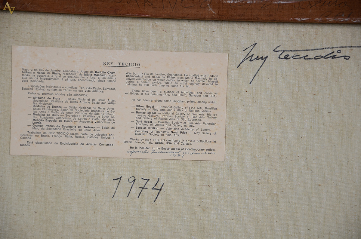 NEY TECIDIO (1929) - Marinha - ost - 46 x 65 - datado 1974 (moldura... - foto 5 de 5