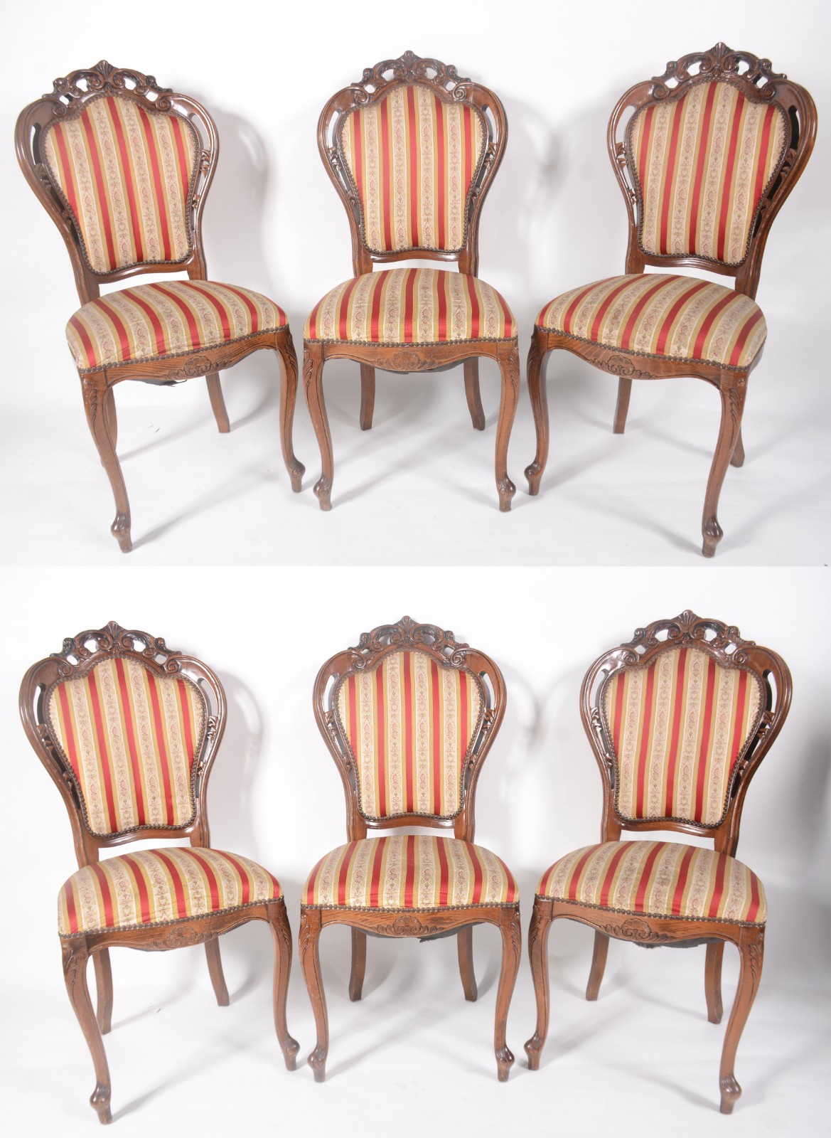 Conjunto com 6 cadeiras para sala de jantar, estilo Luiz XV, de... - foto 1 de 8