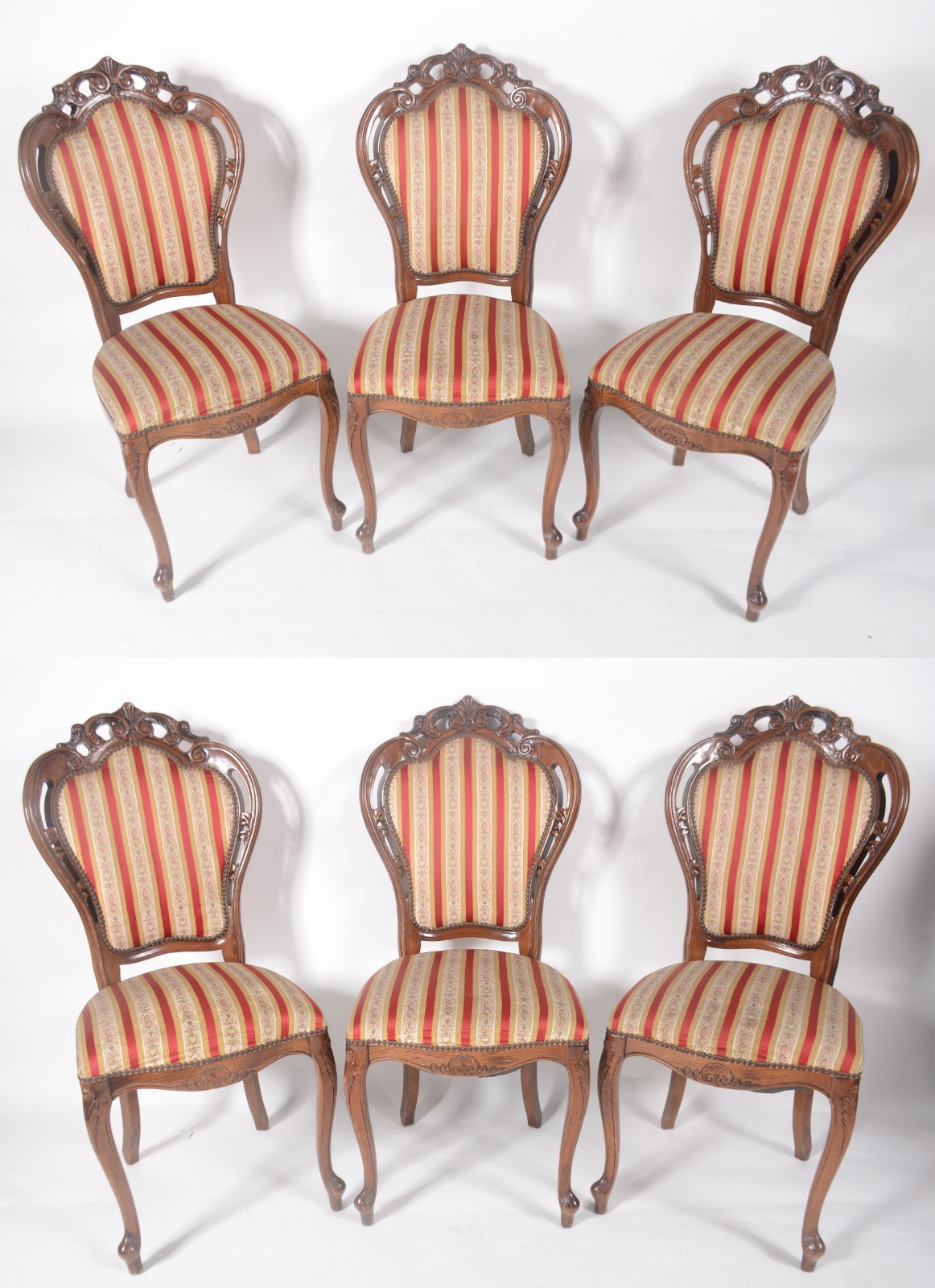 Conjunto com 6 cadeiras para sala de jantar, estilo Luiz XV, de... - foto 2 de 8