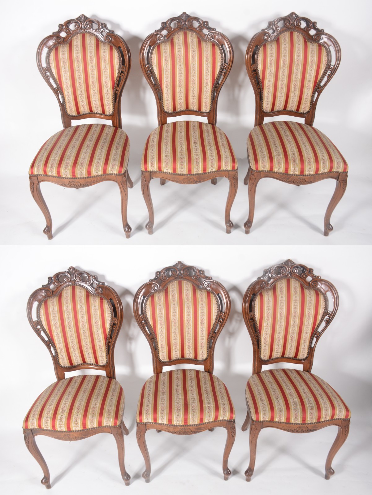 Conjunto com 6 cadeiras para sala de jantar, estilo Luiz XV, de... - foto 3 de 8