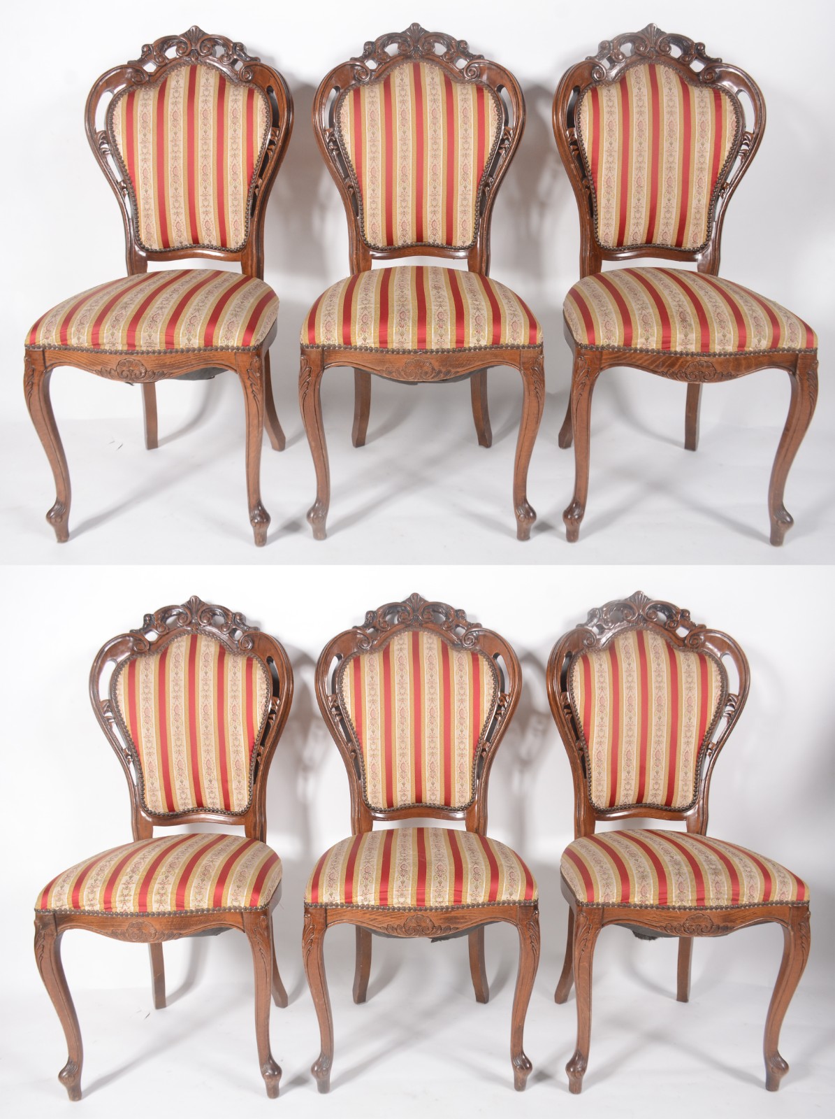 Conjunto com 6 cadeiras para sala de jantar, estilo Luiz XV, de... - foto 4 de 8