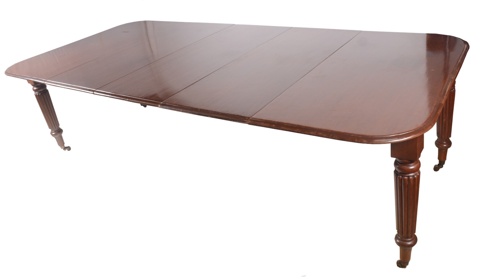 Mesa de jantar de madeira nobre, pernas cilíndricas frisadas sobre... - foto 4 de 11