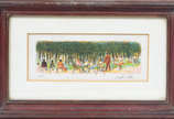 Sérgio Telles (1936-2022), Paisagem com figuras - gravura E.A. - 
