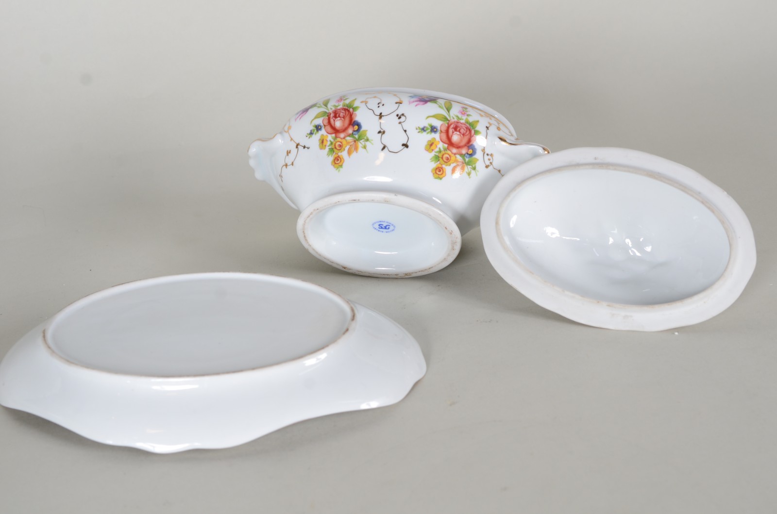 Mini sopeira com presentoir de porcelana portuguesa "Ilhavo", branca... - foto 5 de 8