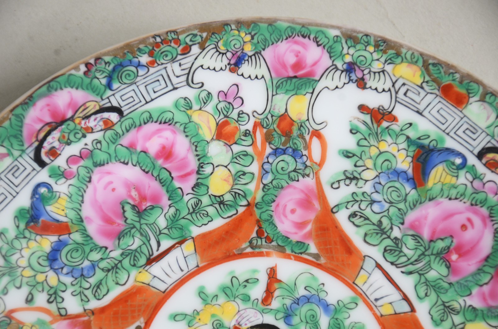 Conjunto com nove pratos de sobremesa de porcelana oriental... - foto 4 de 9