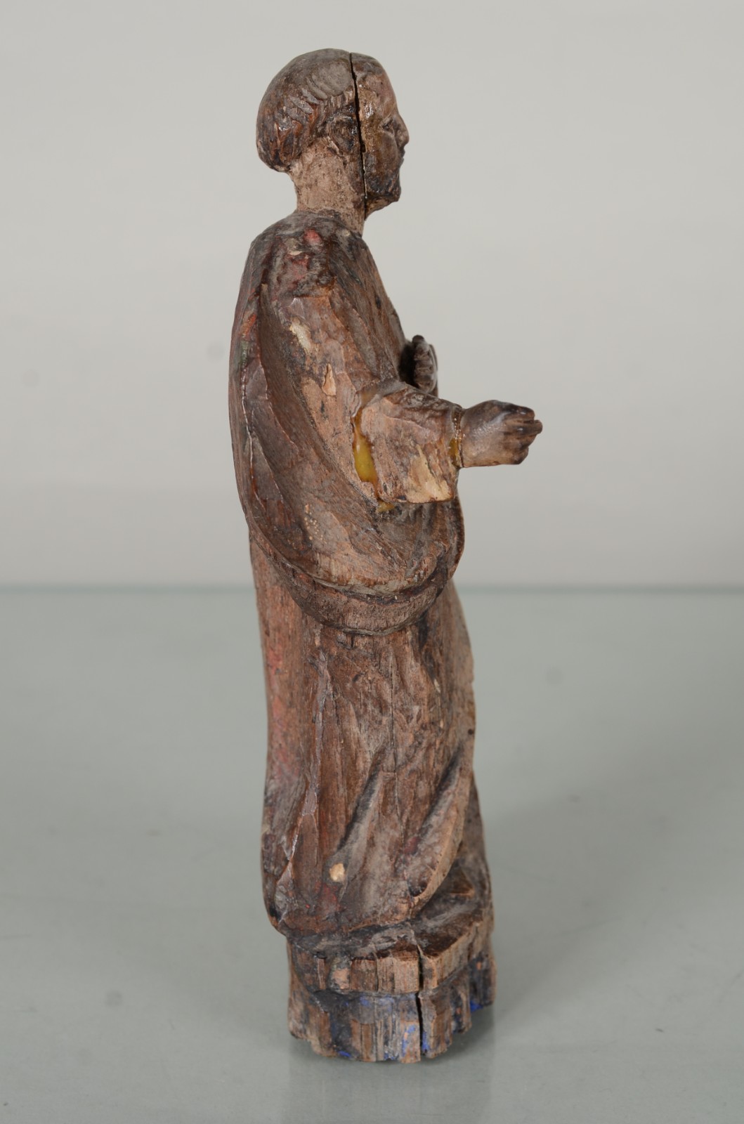 Santo - Antiga imagem sacra de madeira entalhada, resquícios de... - foto 5 de 9