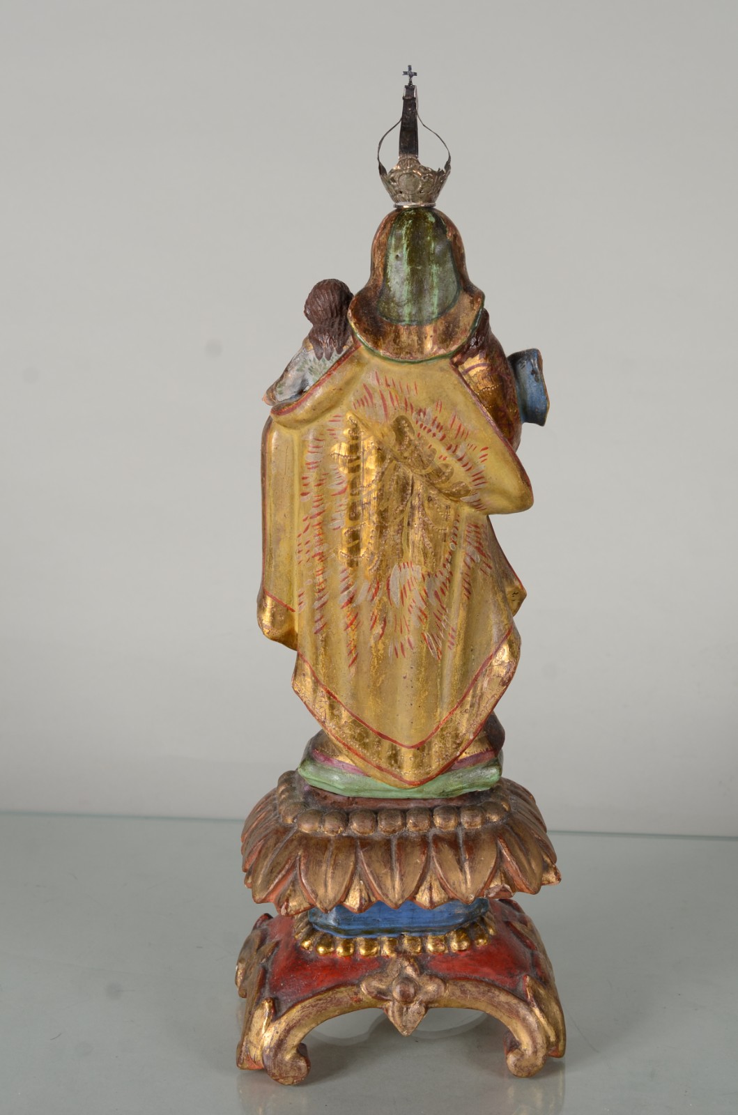 Nossa Senhora com menino - Antiga Imagem de madeira policromada e... - foto 3 de 8