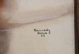 Kennedy Bahia (1929-2005), Baianas com casario - Óleo sobre tela - datado 69.