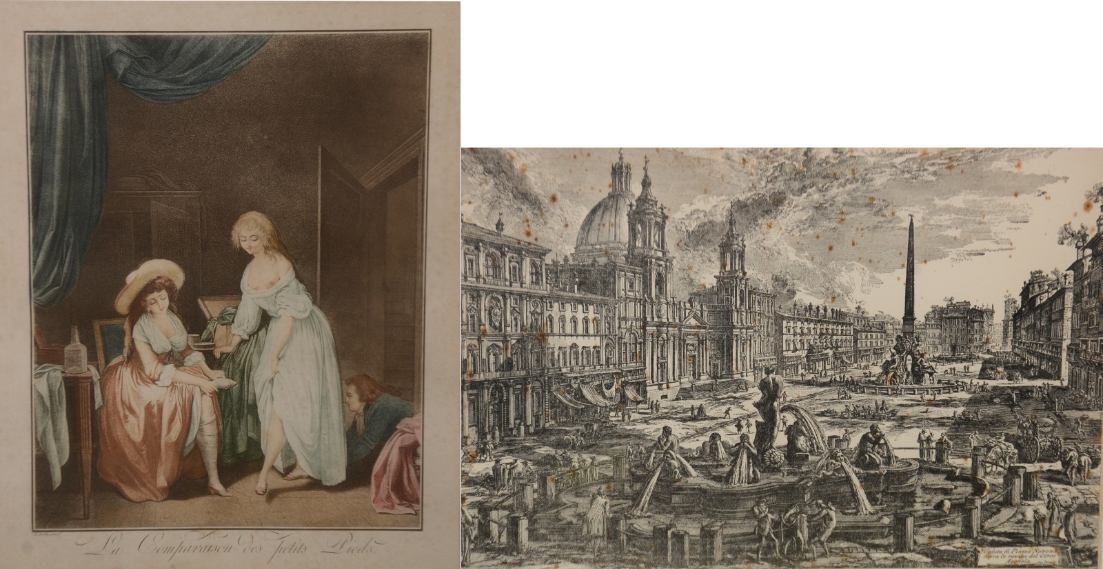 Duas gravuras. "La comparaison des petits pieds" por L.Boilly; e... - foto 2 de 8