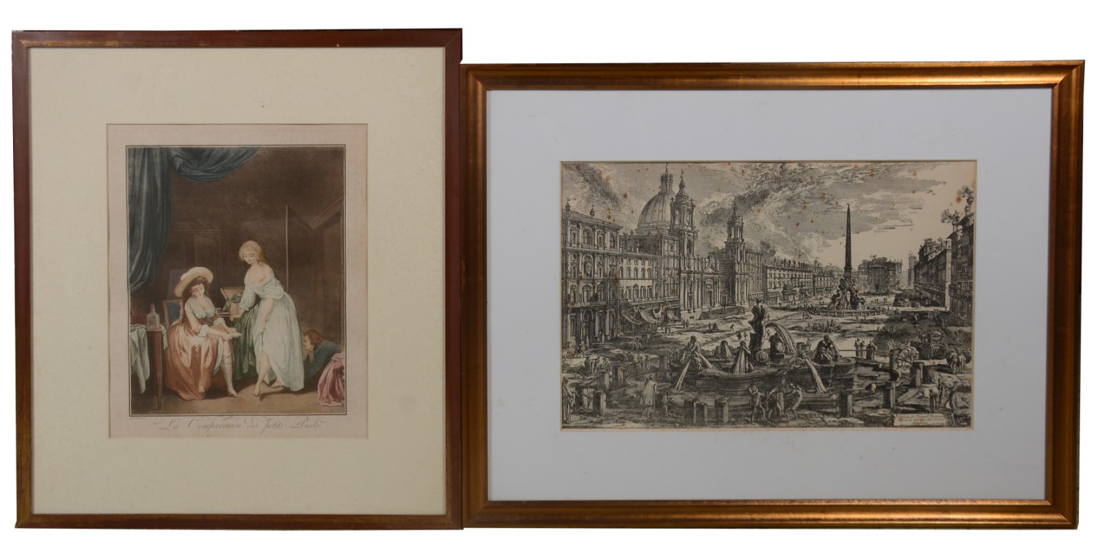Duas gravuras. "La comparaison des petits pieds" por L.Boilly; e... - foto 1 de 8