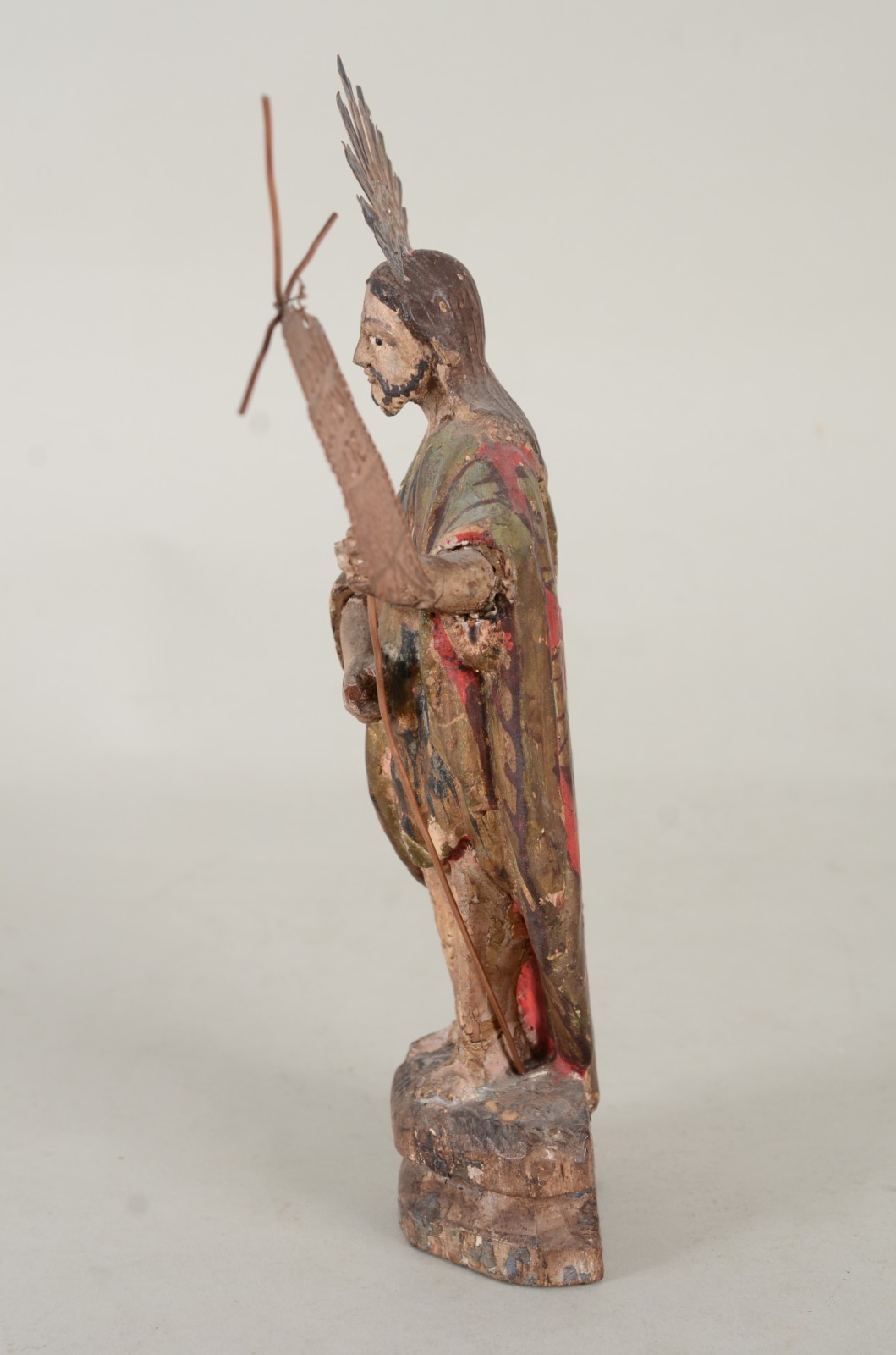 São João Batista - Antiga imagem de madeira policromada. Desgastes. - foto 3 de 11