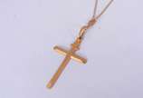 Colar de ouro 18 k., contraste 750 com pendente... - Colar de ouro 18 k., contraste 750 com pendente de Crucifixo. (Por motivos de segurança a peça não se encontra na loja)