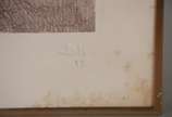 DILA (1939 ),  - Litografia aquarelada - datado 79. Pequenos pontos de fungo e vidro quebrado.