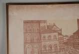 DILA (1939 ),  - Litografia aquarelada - datado 79. Pequenos pontos de fungo e vidro quebrado.
