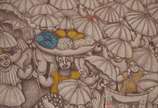 DILA (1939 ),  - Litografia aquarelada - datado 79. Pequenos pontos de fungo e vidro quebrado.