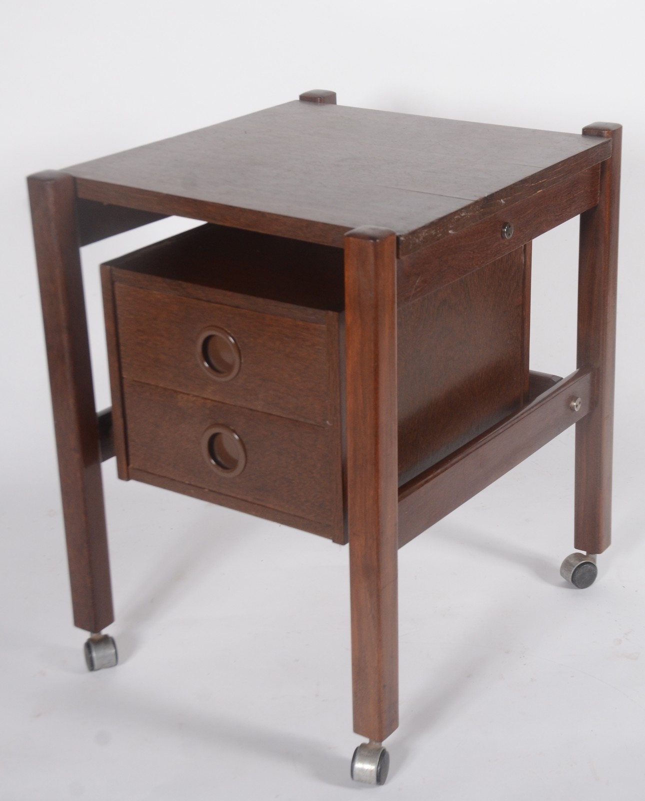 Mesa auxiliar para escritório de madeira clara com 2 gavetas... - foto 1 de 6