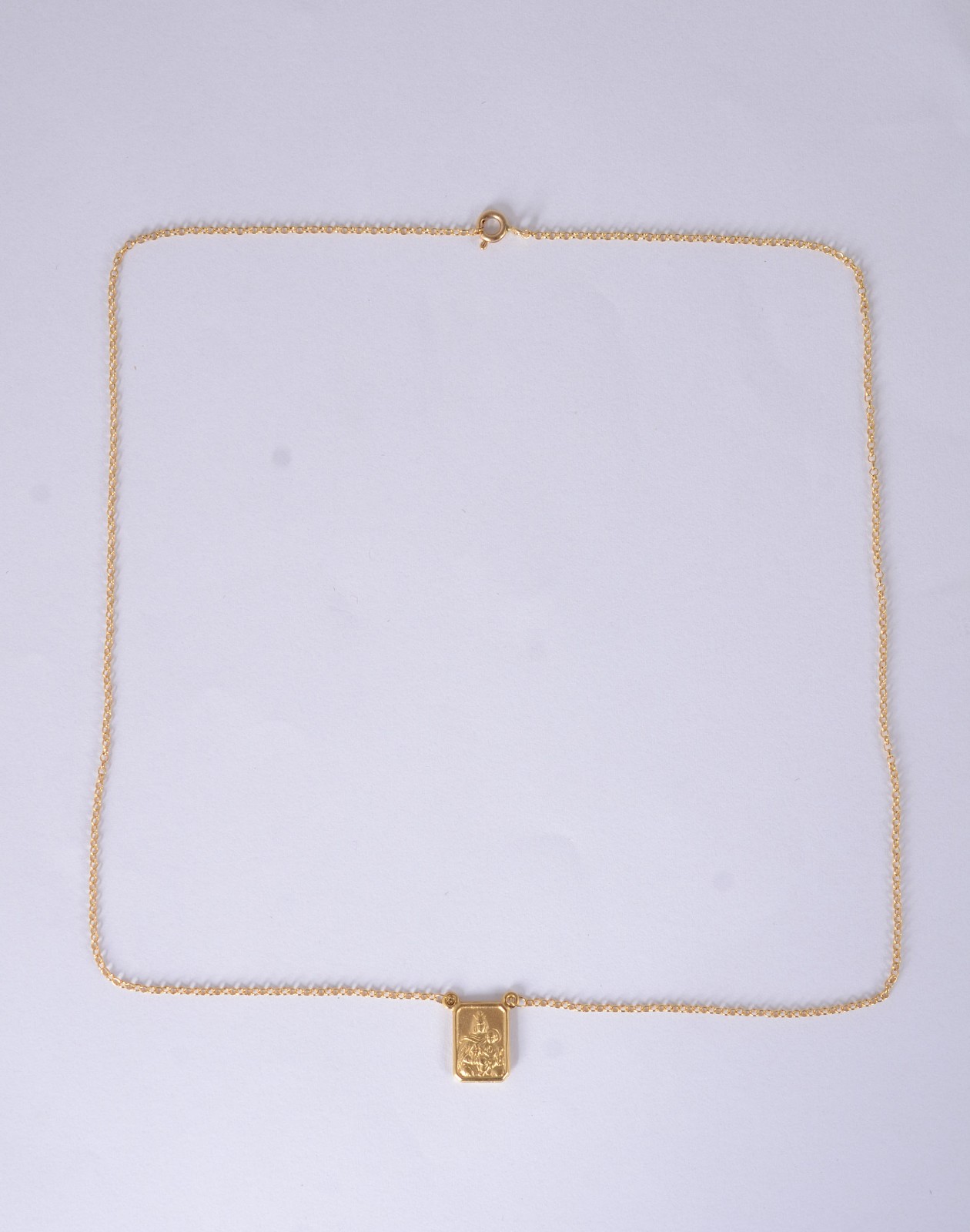 Colar de ouro 18 k., contraste 750, pendente coração de Jesus. (Por... - foto 1 de 5