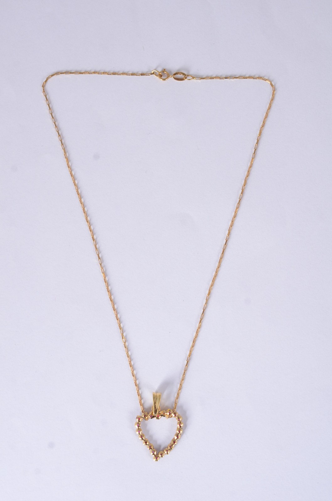 Colar com pendente de ouro 18 k., contraste 750 com élos e coração... - foto 5 de 8