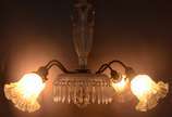 Lustre de cristal para 4 luzes. - Lustre de cristal para 4 luzes.